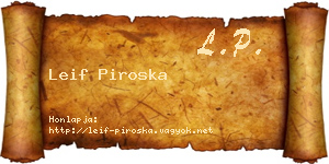 Leif Piroska névjegykártya